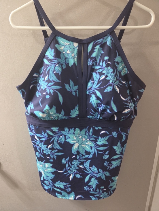 Lands' End Other - Lands End Ladies Gorgeous Navy/teal Floral Tankini Top. Sz 16 NWOT